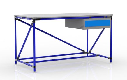 Stół warsztatowy z kontenerkiem z 1 szufladą o szerokości 1500 mm, 24040537 - 3