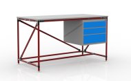 Stół warsztatowy z kontenerkiem z trzema szufladami szer. 1500 mm, 24040539 - 2