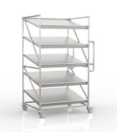 Wózek regałowy na skrzynki z półkami pochyłymi 1000 x 800 mm, SP10080 - 4