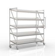 Wózek regałowy na skrzynki z półkami skośnymi o szerokości 1700 mm, SP17050
