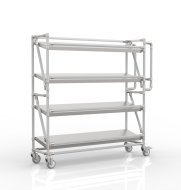 Wózek regałowy na skrzynki z półkami pochyłymi o szerokości 1300 mm, SP13030 (4 modele) - 1