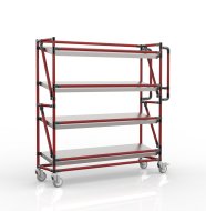 Wózek regałowy na skrzynki z półkami pochyłymi o szerokości 1300 mm, SP13030 (4 modele) - 2