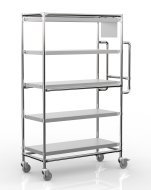 Wózek regałowy na skrzynki z pięcioma prostymi półkami, SPS10040 (2 modele) - 4