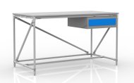 Stół warsztatowy z kontenerkiem z 1 szufladą o szerokości 1500 mm, 24040537 - 1