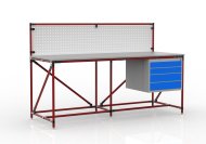Stół warsztatowy z tablicą perforowaną o szerokości 2000 mm, 240408310 - 2