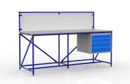 Stół warsztatowy z tablicą perforowaną o szerokości 2000 mm, 240408310 - 3