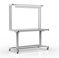 Elektrycznie regulowany stół z profili aluminiowych (dwie wersje)