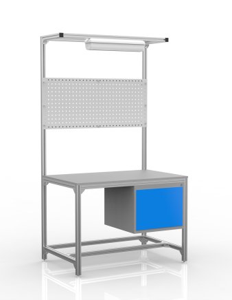 Stół warsztatowy z profili aluminiowych, kontener z drzwiczkami (różne warianty) - 1