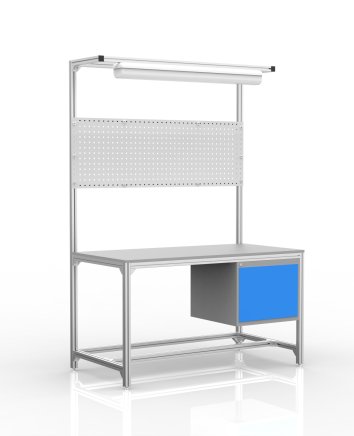 Stół warsztatowy z profili aluminiowych, kontener z drzwiczkami (różne warianty) - 1