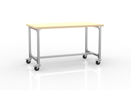 Mobilny stół roboczy z profili aluminiowych, szerokość 1500 mm - 1