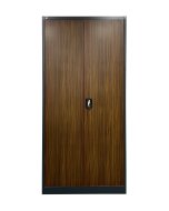 Szafa biurowa metalowa 1950 x 900 x 450 mm JF-C34 antracyt/imitacja ciemne drewno - 1