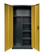 Szafa biurowa metalowa 1950 x 900 x 450 mm JF-C34 antracyt/imitacja ciemne drewno - 2