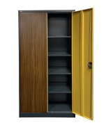 Szafa biurowa metalowa 1950 x 900 x 400 mm C01 antracyt/ciemne drewno - 2