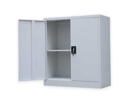 Szafka biurowa metalowa z półkami szara C01B - 4