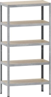 Regał bezśrubowy 150 kg z półkami laminowanymi typu N285P1 RAL 7035 Kovona