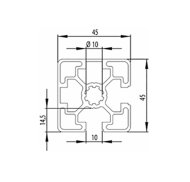 Profil aluminiowy 45x45, MI45x45L B10  1 m + cięcie na wymiar - 2