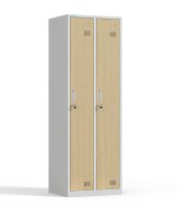 Szafka pracownicza BHP szara/imitacja jasnego drewna HDG-02-7047_W1 - 1