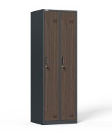 Szafka pracownicza BHP antracyt/imitacja ciemnego drewna HDG-02-7016_W2 - 1