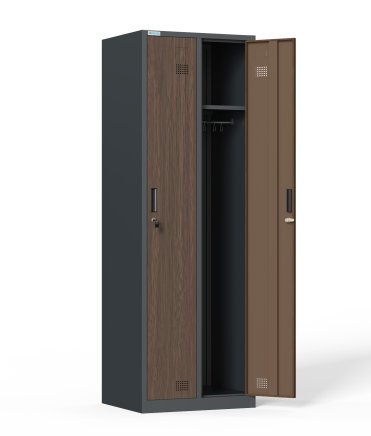 Szafka pracownicza BHP antracyt/imitacja ciemnego drewna HDG-02-7016_W2 - 2