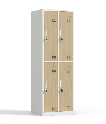 Szafka BHP pracownicza szara/imitacja jasnego drewna HDG-04-7047_W1 - 1