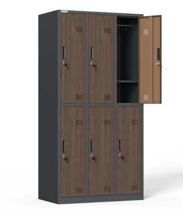 Szafka pracownicza BHP antracyt/imitacja ciemnego drewna HDG-06-7016_W2 - 2
