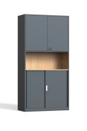 Szafa biurowa metalowa 1800 x 900 x 390 mm z drzwiami skrzydłowymi i przesuwnymi HDW-C-K04 - 1