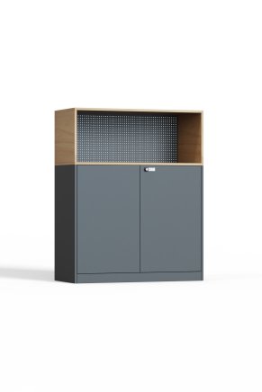 Metalowa szafa na dokumenty z półką i wnęką HDC-ZHB(1) - 1