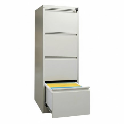 Metalowa szafa kartotekowa 4 szuflady - HD szary - 1