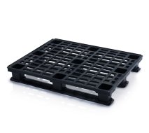 Paleta z tworzywa sztucznego ESD z szynami do układania w stosy wys. 155 x szer. 1000 x gł. 1200 mm
