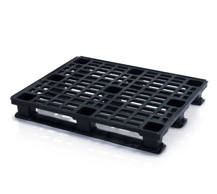 Paleta z tworzywa sztucznego ESD z szynami do układania w stosy wys. 155 x szer. 1000 x gł. 1200 mm - 1