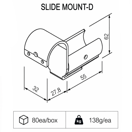 Uchwyt do rur przesuwnych typu SM-2810D - 2