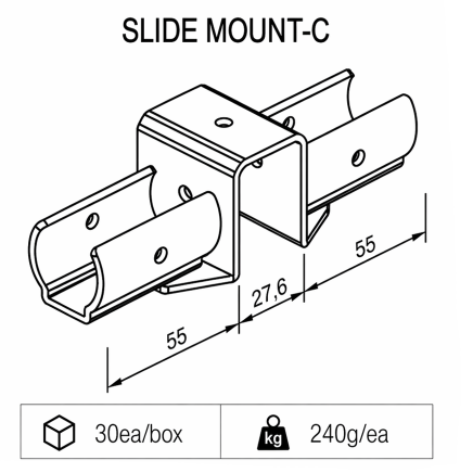 Uchwyt do rur przesuwnych typu SM-2810C - 2