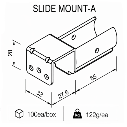 Uchwyt do rur przesuwnych typu SM-2810A - 2