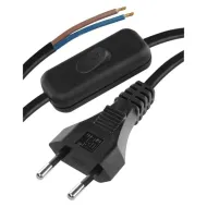 Kabel zasilający z wyłącznikiem 2 m (2×0,75 mm²) – czarny
