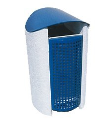 Betonowy kosz na śmieci 60L z metalowym daszkiem 1040 - 1
