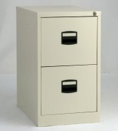 Metalowa szafka kartotekowa dwuszufladowa + przegródki w komplecie - Bisley CC2H1A/FLS - 1