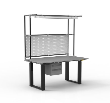 ESD Elektrycznie regulowany stół roboczy z nadstawką