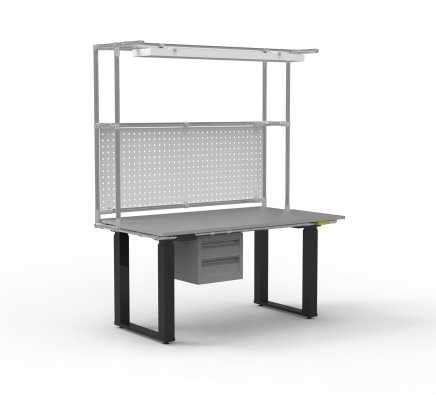 ESD Elektrycznie regulowany stół roboczy z nadstawką