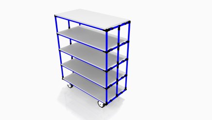 Wózek z półkami laminowanymi do transportu materiałów