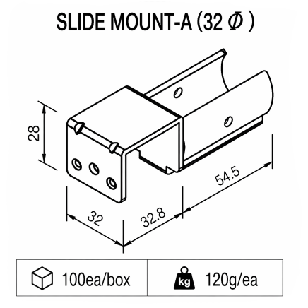 Uchwyt do rur przesuwnych typu SM-2812A - 2