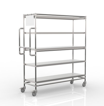 Wózek regałowy na skrzynki z 5 prostymi półkami, SPS15040 - 4