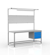 Stół warsztatowy z profili aluminiowych, 3 szuflady (różne warianty)