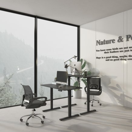 Czarne biurko elektryczne z regulacją wysokości FQ2_BB - 3