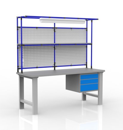 Regulowany wysokościowo stół warsztatowy z nadbudową 24081903