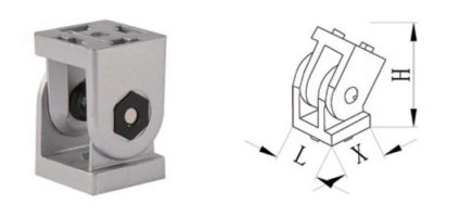 Przegub obrotowy 40 x 40 mm, KBH-4