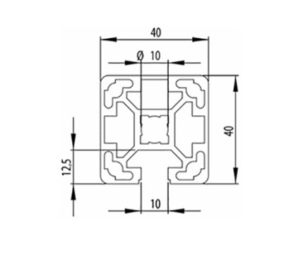Profil aluminiowy 40x40, MI40x40L B10  1 m + cięcie na wymiar - 2