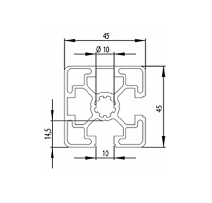 Profil aluminiowy 45x45, MI45x45L B10  1 m + cięcie na wymiar - 2